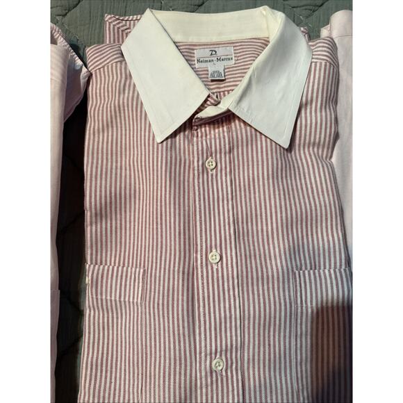 Vintage Oxfords Lot of 3 Men's Size L & 16.5 Pink W/ White Collar/cuff - Picture 3 of 7